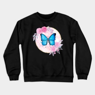 Blue butterfly Crewneck Sweatshirt